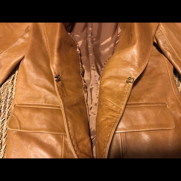 Brand INC LADIES LEATHER JACKET VINTAGE LOOK SZ M - Picture 4 of 5